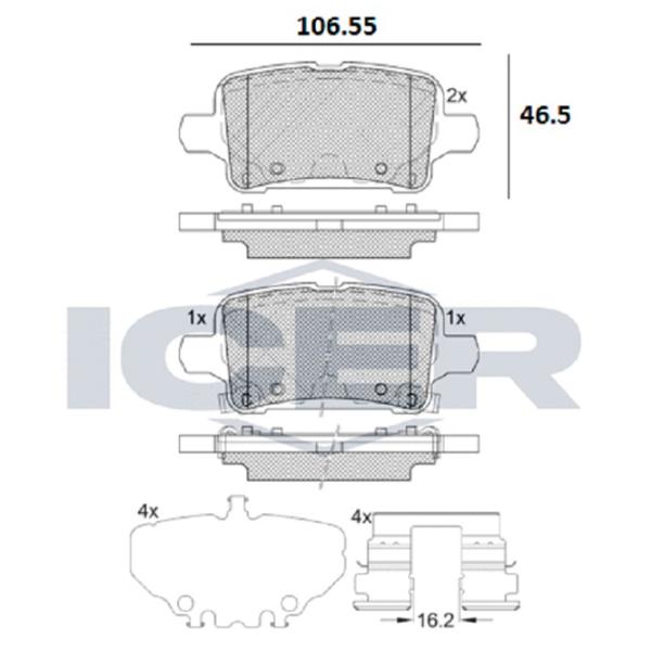 Тормозные колодки Icer 182326 задние/ дисковые photo 2 Тормозные колодки Icer 182326 задние/ дисковые photo 2
