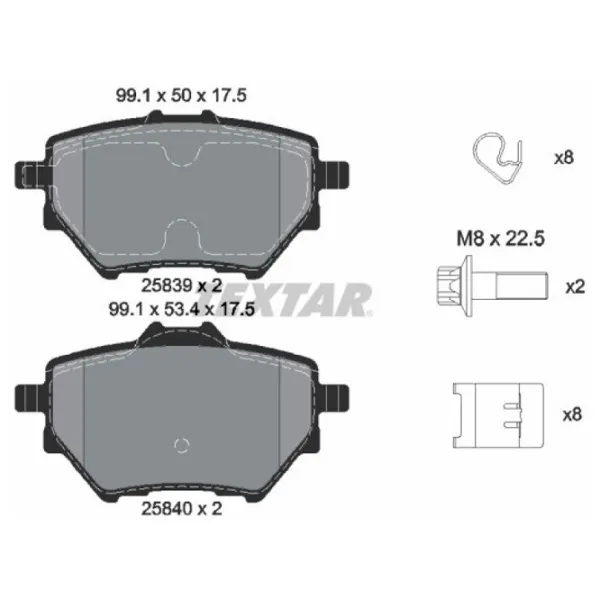 Plăcuțe de frână Textar 2583901 spate/ disk photo 2 Plăcuțe de frână Textar 2583901 spate/ disk photo 2