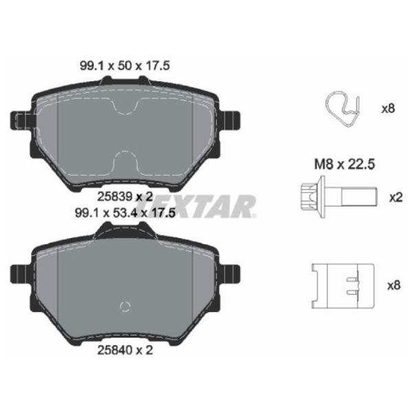 Plăcuțe de frână Textar 2583901 spate/ disk photo 2 Plăcuțe de frână Textar 2583901 spate/ disk photo 2