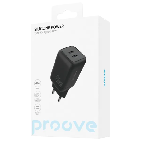 Încărcător de rețea Proove Silicone Power Black photo 5