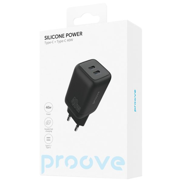 Încărcător de rețea Proove Silicone Power Black photo 5