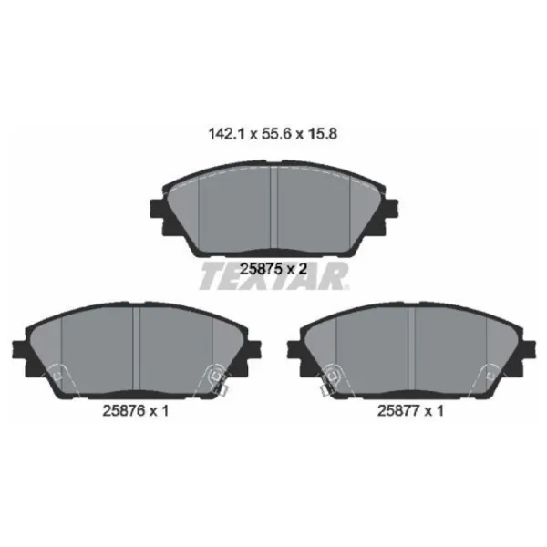 Plăcuțe de frână Textar 2587501 față/ disk photo 2 Plăcuțe de frână Textar 2587501 față/ disk photo 2