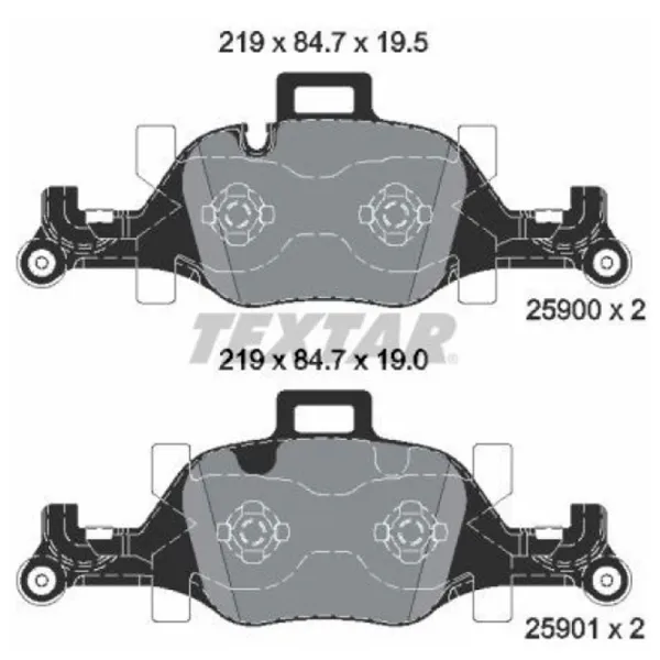 Тормозные колодки Textar 2590001 передние/ дисковые photo 2 Тормозные колодки Textar 2590001 передние/ дисковые photo 2