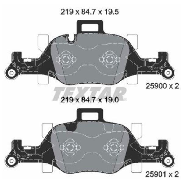 Тормозные колодки Textar 2590001 передние/ дисковые photo 2 Тормозные колодки Textar 2590001 передние/ дисковые photo 2
