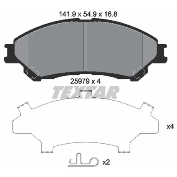 Тормозные колодки Textar 2597901 передние/ дисковые photo 2 Тормозные колодки Textar 2597901 передние/ дисковые photo 2