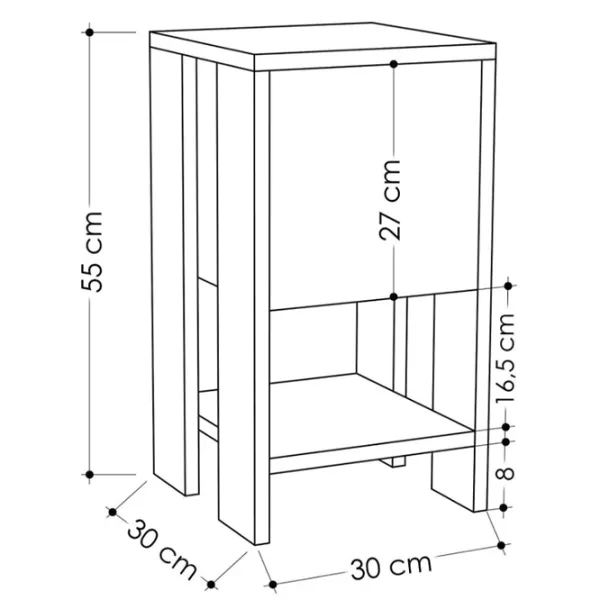 Noptiere Showdeko EMA 55 x 30 x 30/ PAL/ Oak photo 3