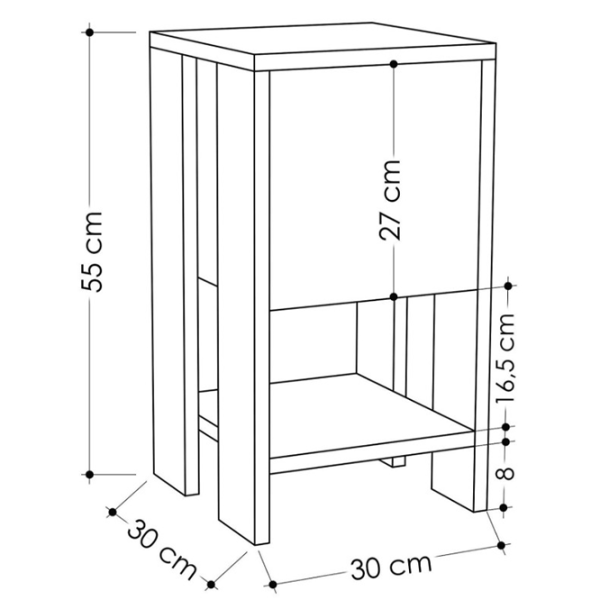 Noptiere Showdeko EMA 55 x 30 x 30/ PAL/ Oak photo 3