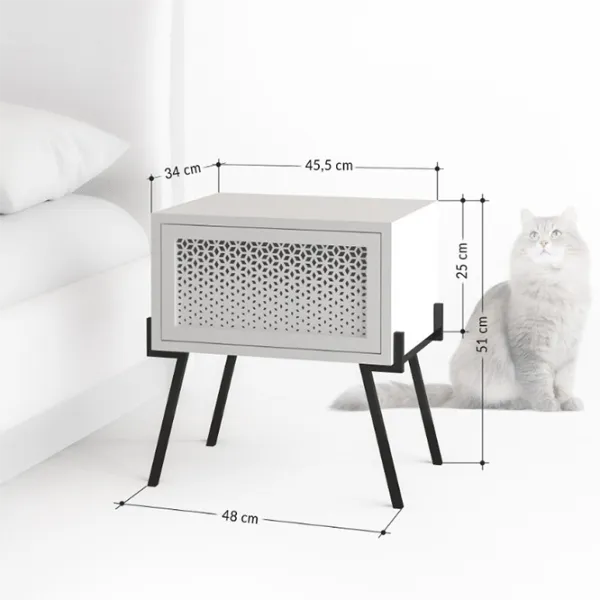 Noptiere Showdeko NAIVE 51 x 48 x 34/ Metal/ White photo 3