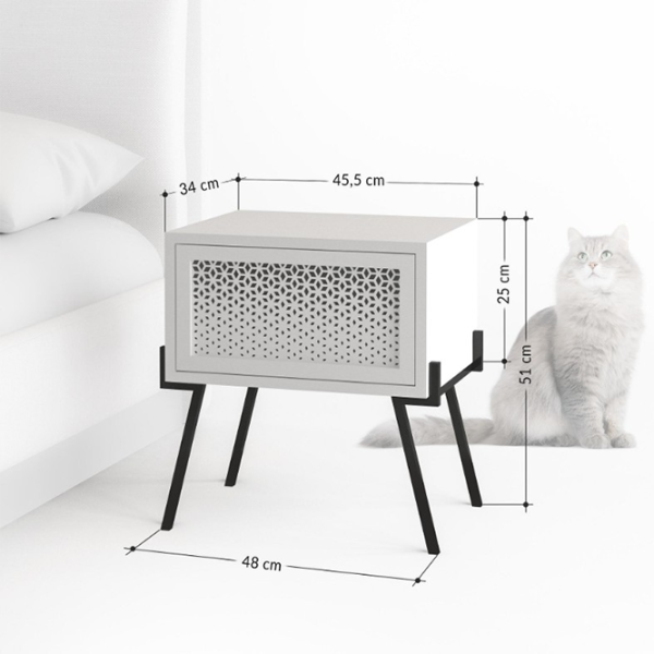 Noptiere Showdeko NAIVE 51 x 48 x 34/ Metal/ White photo 3