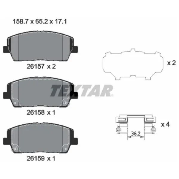 Plăcuțe de frână Textar 2615701 față/ disk photo 2 Plăcuțe de frână Textar 2615701 față/ disk photo 2