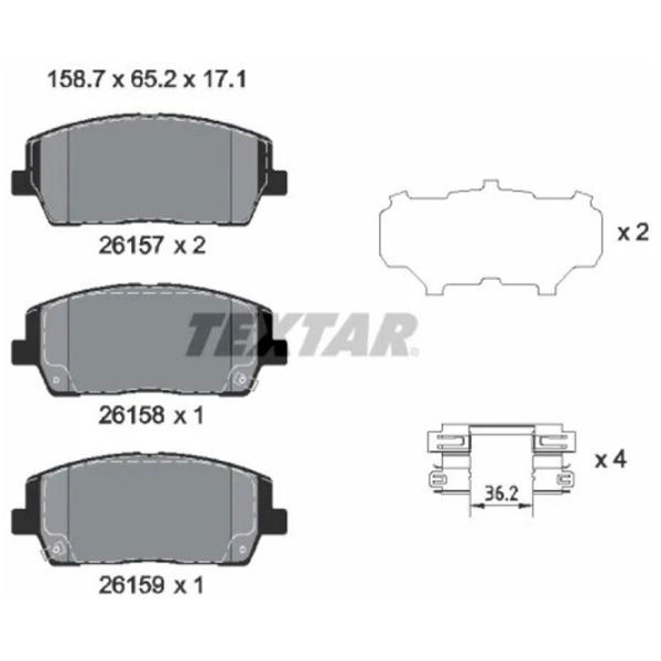 Plăcuțe de frână Textar 2615701 față/ disk photo 2 Plăcuțe de frână Textar 2615701 față/ disk photo 2