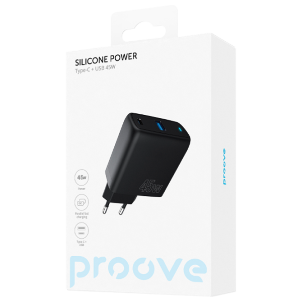 Încărcător de rețea Proove Silicone Power Black photo 5 Încărcător de rețea Proove Silicone Power Black photo 5