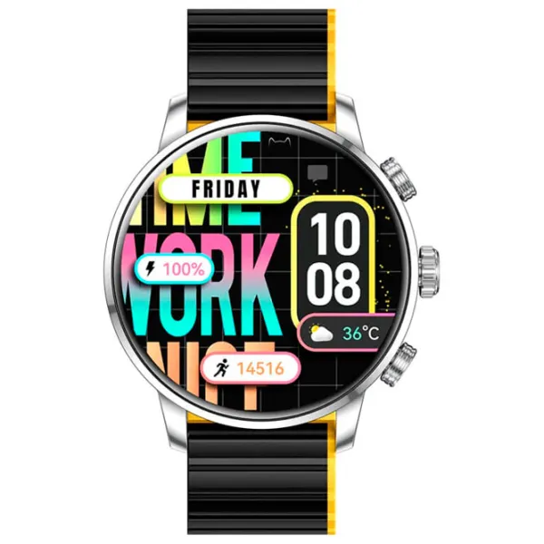 Умные часы Kieslect KR2 Watch Calling 1.43"/ 46.4 мм/ Нержавеющая сталь - Чёрный, Желтый photo 2