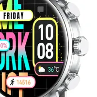 Ceas inteligent Kieslect KR2 Watch Calling 1.43"/ 46.4 mm/ Inox - Negru, Galben photo 5