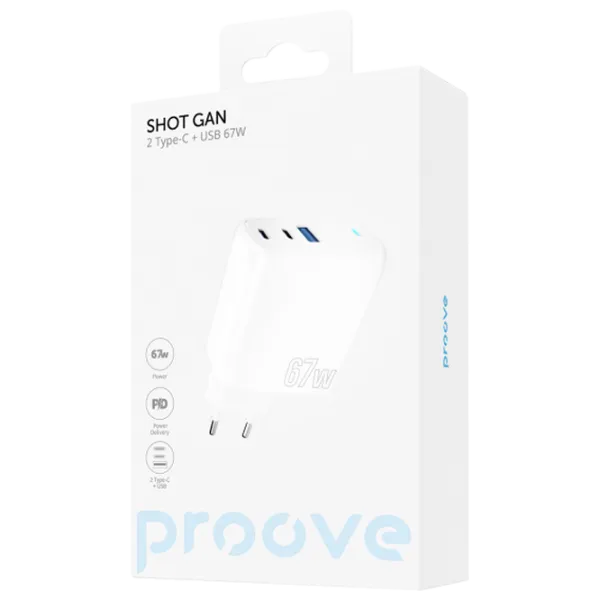 Încărcător de rețea Proove Shot GaN White photo 5