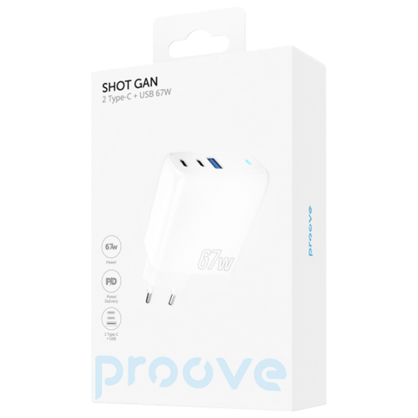 Încărcător de rețea Proove Shot GaN White photo 5