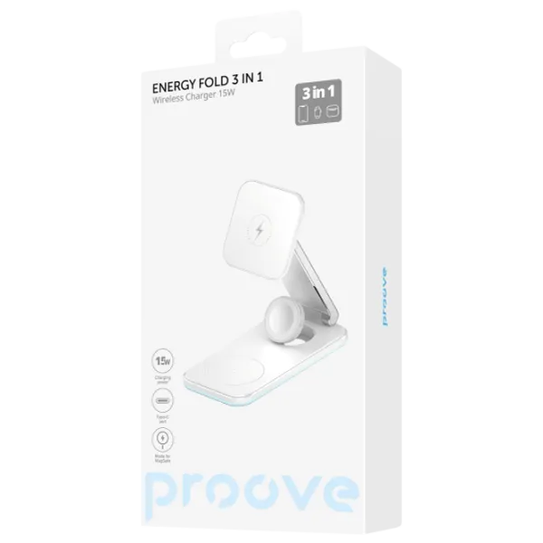 Încărcător wireless Proove Magnetic Energy Fold 2 A/ White photo 5