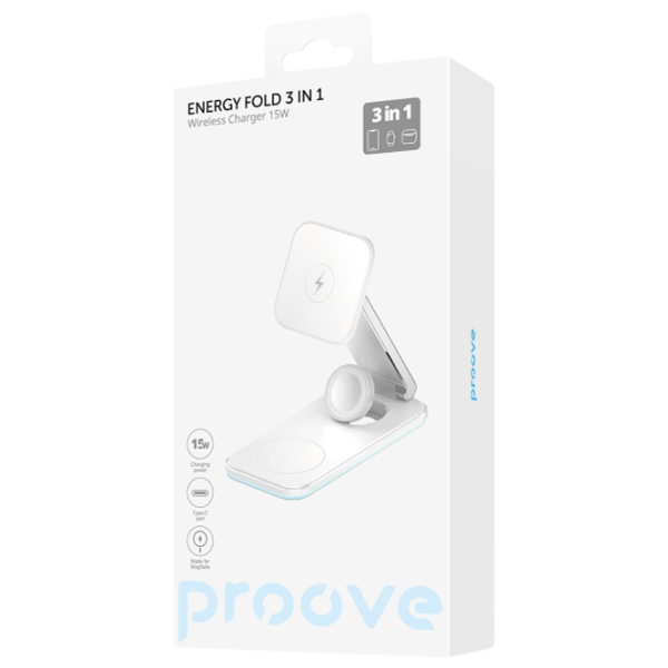 Încărcător wireless Proove Magnetic Energy Fold 2 A/ White photo 5