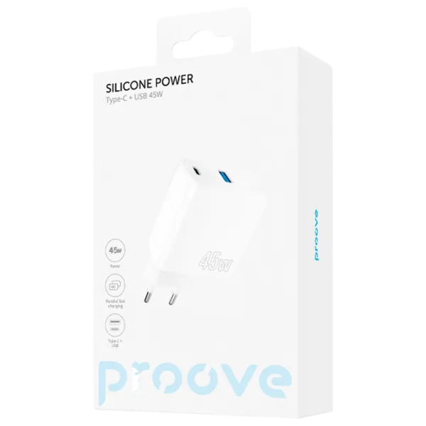 Încărcător de rețea Proove Silicone Power White photo 5 Încărcător de rețea Proove Silicone Power White photo 5