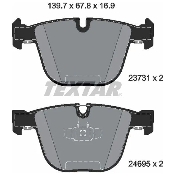 Тормозные колодки Textar 2373101 задние/ дисковые photo 2 Тормозные колодки Textar 2373101 задние/ дисковые photo 2
