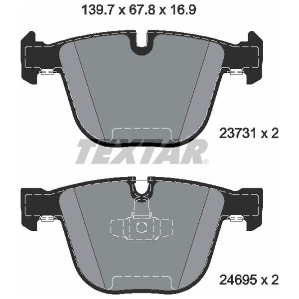 Тормозные колодки Textar 2373101 задние/ дисковые photo 2 Тормозные колодки Textar 2373101 задние/ дисковые photo 2