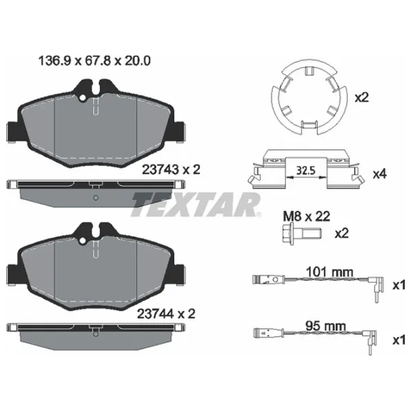 Тормозные колодки Textar 2374303 передние/ дисковые photo 2