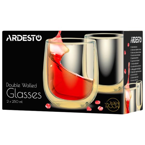 Set de pahare Ardesto AR2625GG 0.25l / Sticlă borosilicată / Golden Moon photo 3