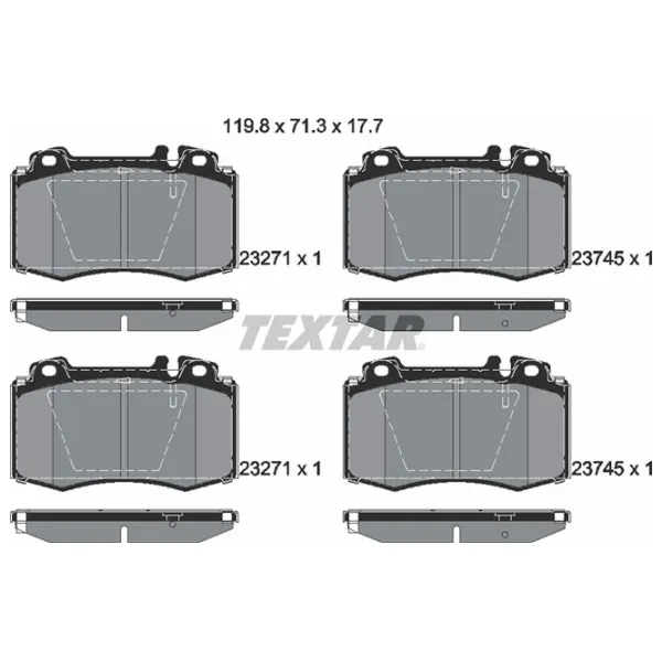 Plăcuțe de frână Textar 2374502 față/ disk photo 2 Plăcuțe de frână Textar 2374502 față/ disk photo 2