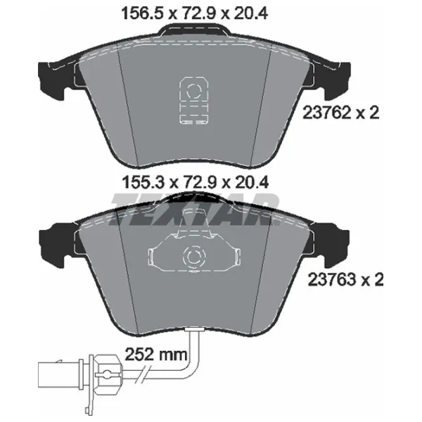 Тормозные колодки Textar 2376201 передние/ дисковые photo 2 Тормозные колодки Textar 2376201 передние/ дисковые photo 2