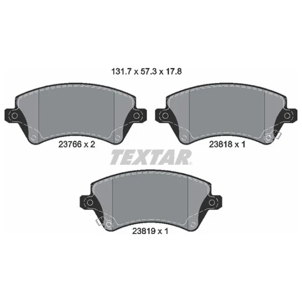 Plăcuțe de frână Textar 2376601 față/ disk photo 2 Plăcuțe de frână Textar 2376601 față/ disk photo 2