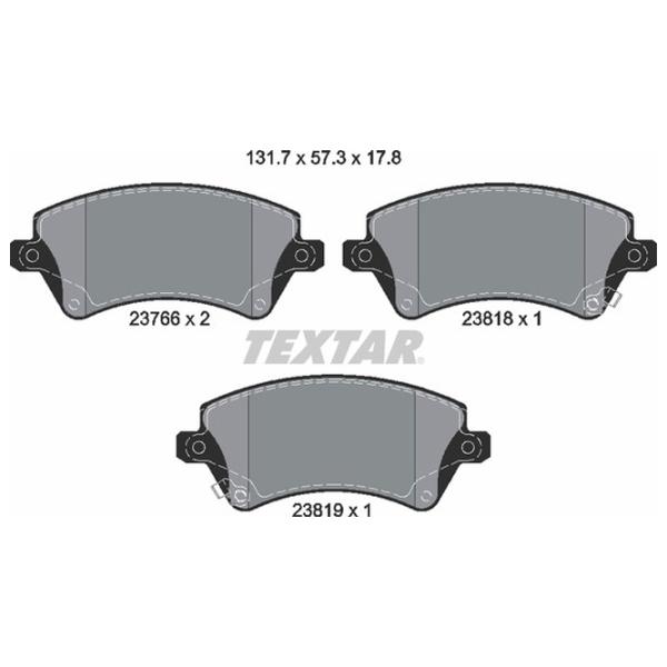 Plăcuțe de frână Textar 2376601 față/ disk photo 2 Plăcuțe de frână Textar 2376601 față/ disk photo 2