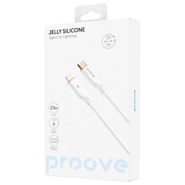Кабель для телефона Jelly Silicone Proove USB Type-C + Lightning 1 м/ Белый photo 2
