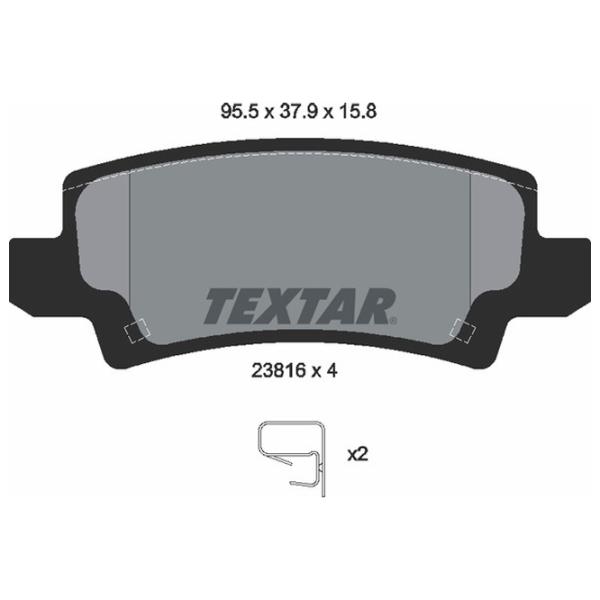 Тормозные колодки Textar 2381601 задние/ дисковые photo 2 Тормозные колодки Textar 2381601 задние/ дисковые photo 2