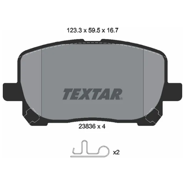 Тормозные колодки Textar 2383601 передние/ дисковые photo 3