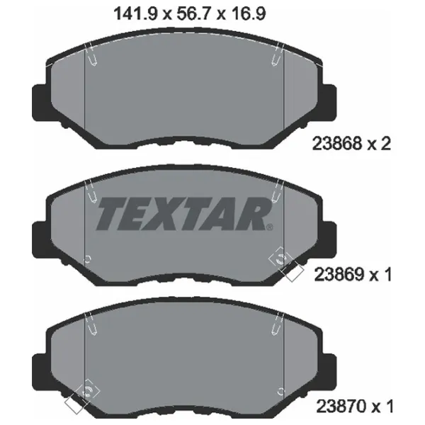 Тормозные колодки Textar 2386801 передние/ дисковые photo 2 Тормозные колодки Textar 2386801 передние/ дисковые photo 2