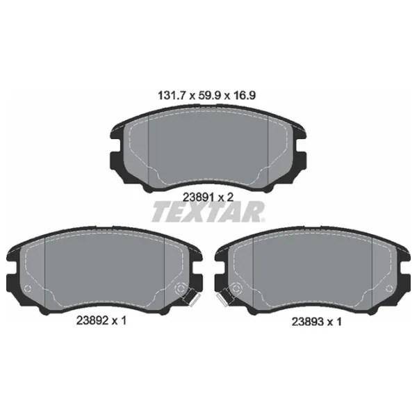 Тормозные колодки Textar 2389101 передние/ дисковые photo 2 Тормозные колодки Textar 2389101 передние/ дисковые photo 2