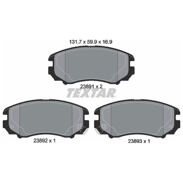 Тормозные колодки Textar 2389101 передние/ дисковые photo 2 Тормозные колодки Textar 2389101 передние/ дисковые photo 2
