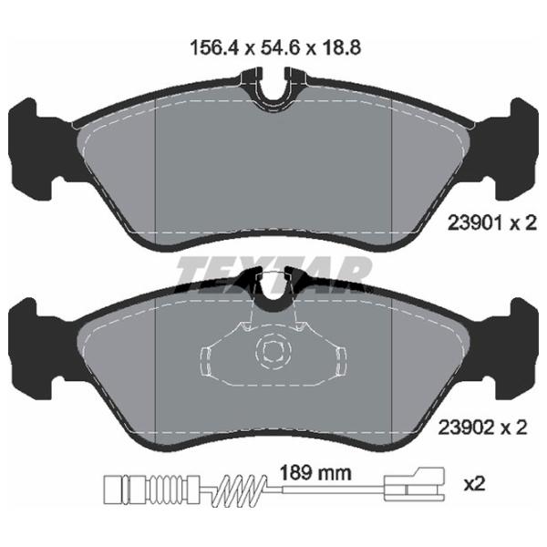 Тормозные колодки Textar 2390101 задние/ дисковые photo 2 Тормозные колодки Textar 2390101 задние/ дисковые photo 2