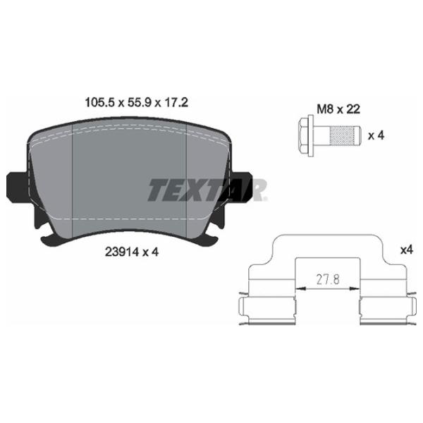 Тормозные колодки Textar 2391402 задние/ дисковые photo 2