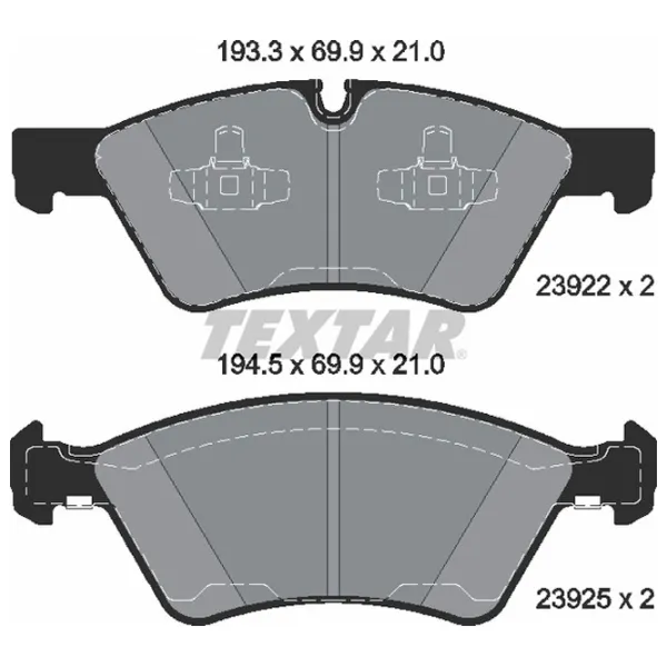 Plăcuțe de frână Textar 2392201 față/ disk photo 2 Plăcuțe de frână Textar 2392201 față/ disk photo 2