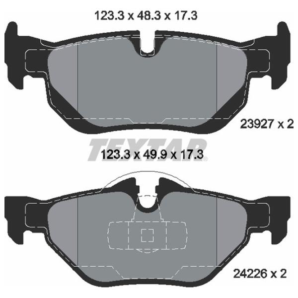Тормозные колодки Textar 2392701 задние/ дисковые photo 2 Тормозные колодки Textar 2392701 задние/ дисковые photo 2