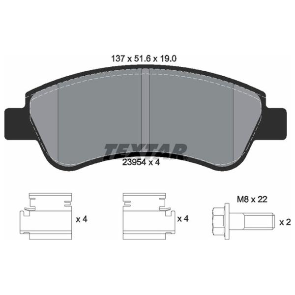 Plăcuțe de frână Textar 2395401 față/ disk photo 2 Plăcuțe de frână Textar 2395401 față/ disk photo 2