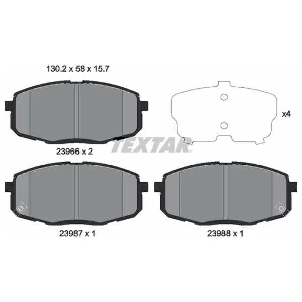 Тормозные колодки Textar 2396601 передние/ дисковые photo 2 Тормозные колодки Textar 2396601 передние/ дисковые photo 2