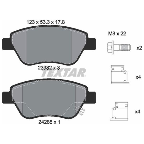 Plăcuțe de frână Textar 2398202 față/ disk photo 2 Plăcuțe de frână Textar 2398202 față/ disk photo 2