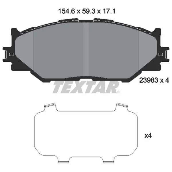 Тормозные колодки Textar 2398301 передние/ дисковые photo 2 Тормозные колодки Textar 2398301 передние/ дисковые photo 2