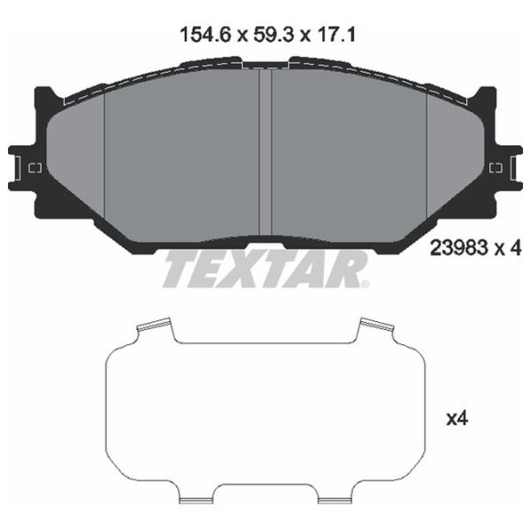 Тормозные колодки Textar 2398301 передние/ дисковые photo 2 Тормозные колодки Textar 2398301 передние/ дисковые photo 2