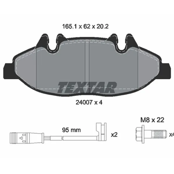 Тормозные колодки Textar 2400701 передние/ дисковые photo 2 Тормозные колодки Textar 2400701 передние/ дисковые photo 2