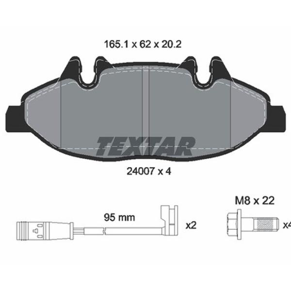 Тормозные колодки Textar 2400701 передние/ дисковые photo 2 Тормозные колодки Textar 2400701 передние/ дисковые photo 2
