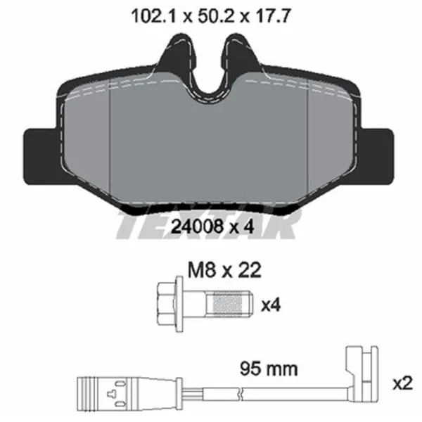 Тормозные колодки Textar 2400801 задние/ дисковые photo 2 Тормозные колодки Textar 2400801 задние/ дисковые photo 2