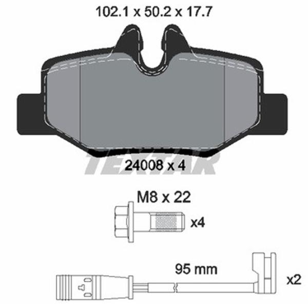 Тормозные колодки Textar 2400801 задние/ дисковые photo 2 Тормозные колодки Textar 2400801 задние/ дисковые photo 2